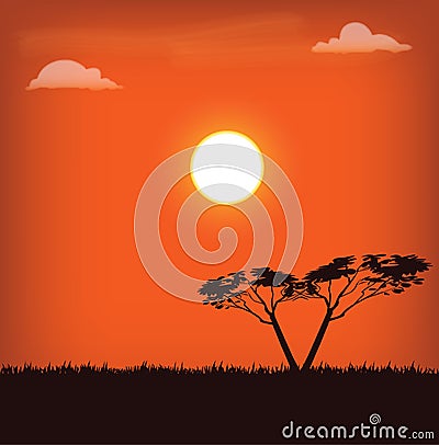 Africa landscape Vector Illustration