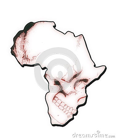 Africa map in the form of skull Stock Photo