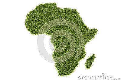 Africa map from green grass, 3D rendering Stock Photo