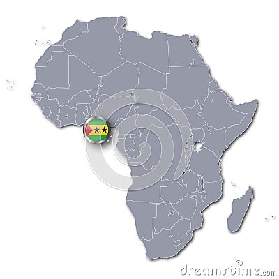 Africa map with Sao Tome and Principe Stock Photo