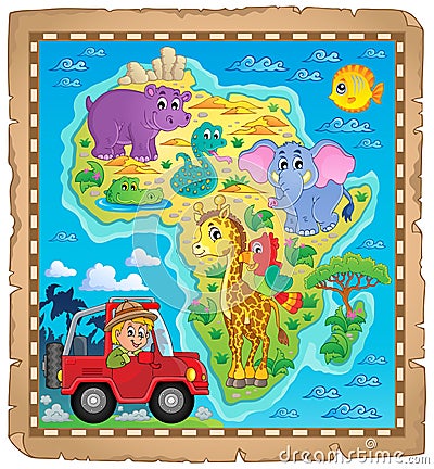 Africa map theme image 4 Vector Illustration