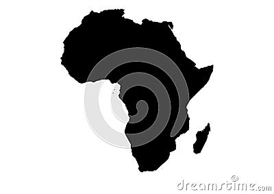 Africa Map Vector silhouette Stock Photo