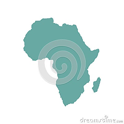 Africa outline world map, vector illustration isolated on white. Map of Africa continent. Vector Illustration