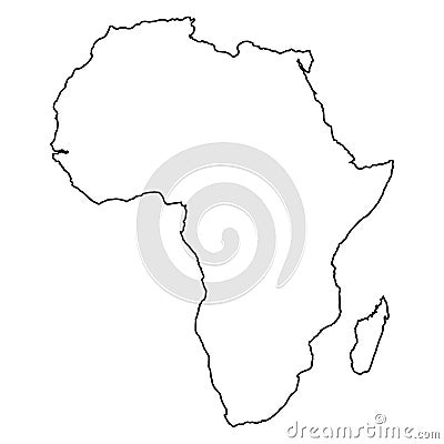 Africa Outlline Map. Stock Photo