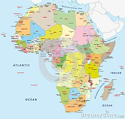 Africa political map Vector Illustration