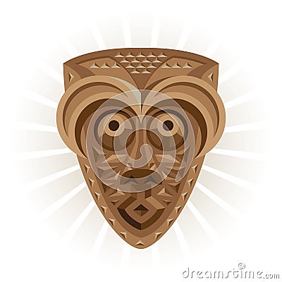 Africa.Ritual mask made of wood Vector Illustration