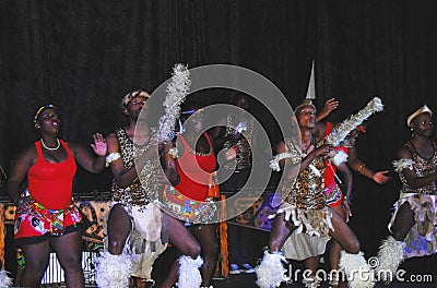 Africa- Stage Show With Native Dancers and Musicians Editorial Stock Photo