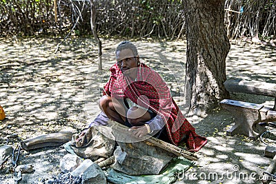 Peaceful Datoga Blacksmith Editorial Stock Photo