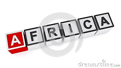 Africa word block on white Stock Photo