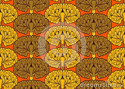 African abstract flower seamless pattern 3 Vector Illustration