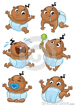 African american baby boy Vector Illustration