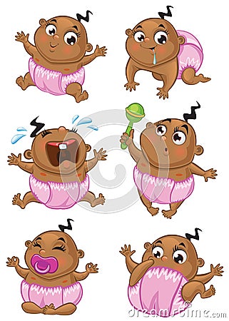 African american baby girl Vector Illustration