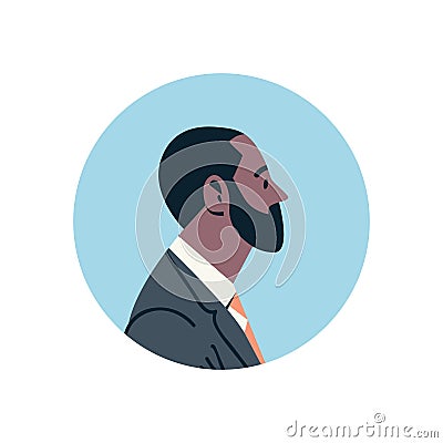 African american bearded businessman avatar man face profile icon concept online support service male cartoon character Vector Illustration