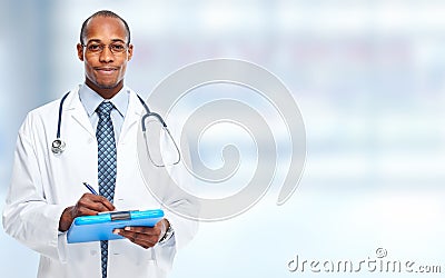 African-American black doctor man. Stock Photo
