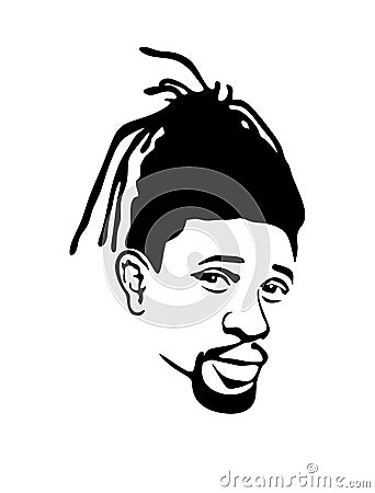 African american black man head Vector Illustration