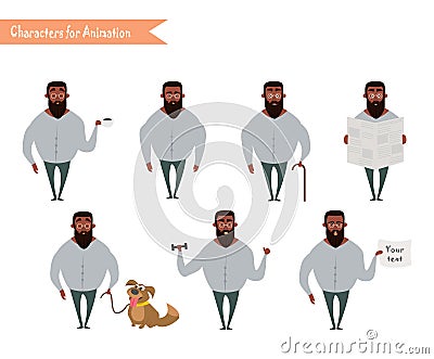 African American Boy character for your scenes. Vector Illustration