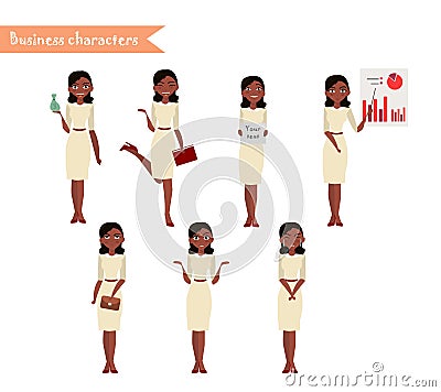 African American character for scenes. Vector Illustration