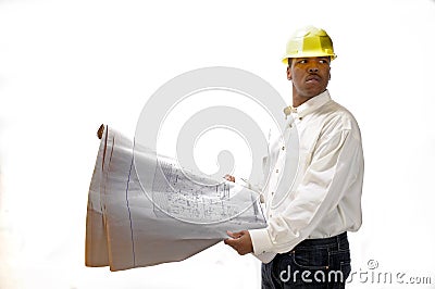 African American Contractor Stock Photo