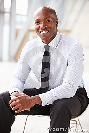 African American corporate businessman, vertical portrait Stock Photo