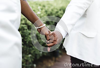 African American couple getting married at an island Stock Photo