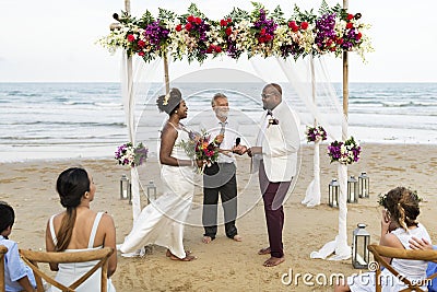 African American couple`s wedding day Stock Photo