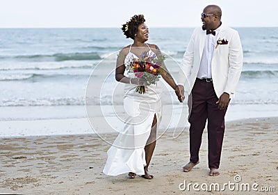 African American couple`s wedding day Stock Photo