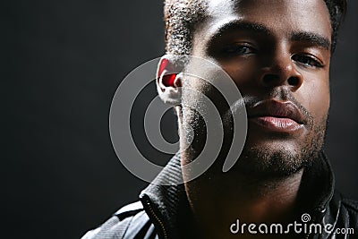 African american cute black young man portrait Stock Photo