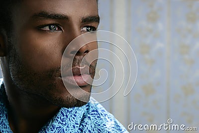 African american cute black young man portrait Stock Photo