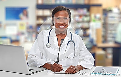 African-American doctor woman. Stock Photo