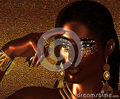 African American Fashion Beauty. Stock Photo