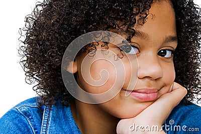 African-American Girl Smirking Stock Photo