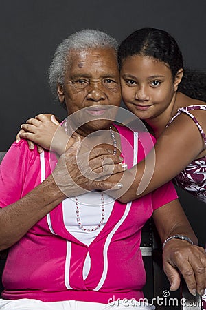 African American grandmother with her granddaughter Stock Photo