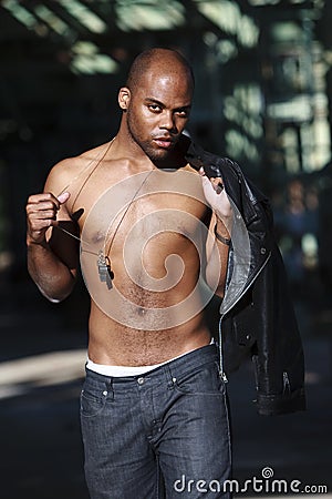 African-American male lifestyle fashion environmen Stock Photo