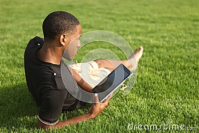 African American man enjoying the outdoors Stock Photo