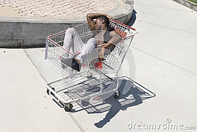 African American Passed Out Stock Photo