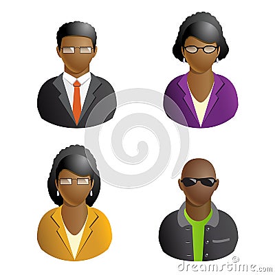 African american People of different nations avatars Stock Photo