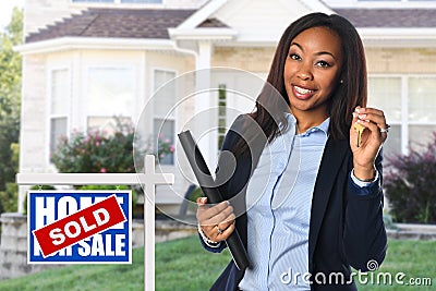 African American Real Estate Agent Stock Photo