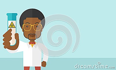 African-american scientists experimenting with Vector Illustration