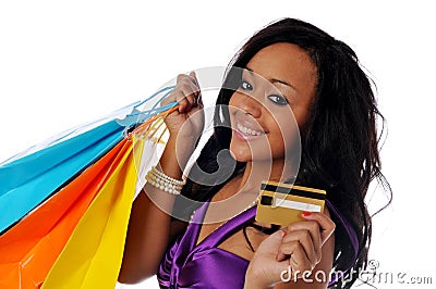 African american shopper Stock Photo