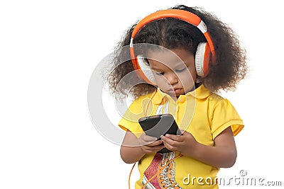 African american small girl pointing to the camera Stock Photo