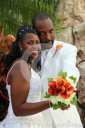 African american wedding couple Stock Photo