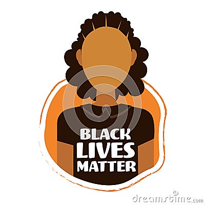 African american woman against racial discrimination black lives matter concept social problems of racism Vector Illustration