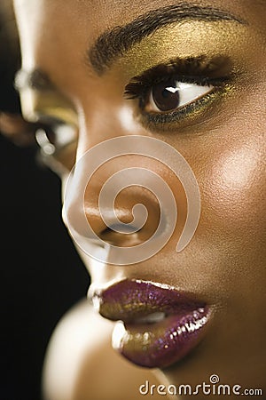 African American Woman With Highfashion Makeup Stock Photo