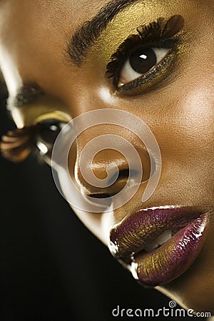 African American Woman With Highfashion Makeup Stock Photo