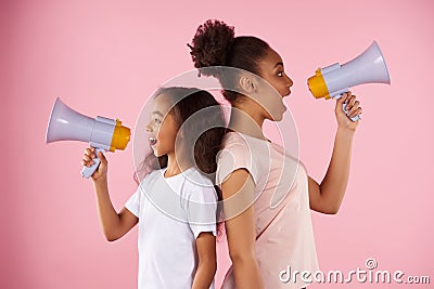 African American woman and little girl Stock Photo