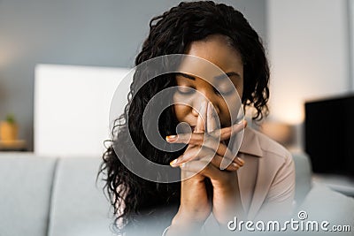 African American Woman Praying Stock Photo