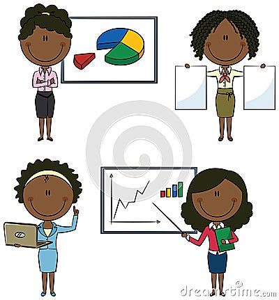 African-Americany business lady Vector Illustration