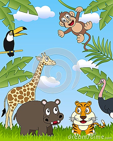 African Animals Group [3] Vector Illustration