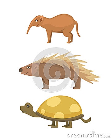 African animals .Turtle Cartoon Vector Illustration isolated Vector Illustration