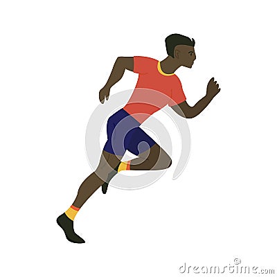 African athlete participates in a competition. Cartoon vector Vector Illustration